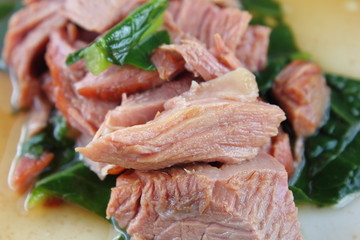 Stewed pork leg delicious in thai street food