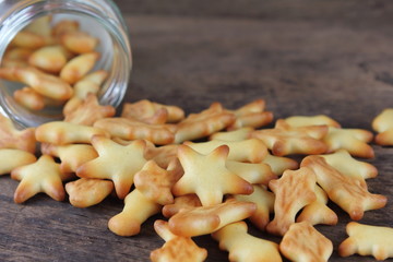 fresh homemade delicious cookie on wooden