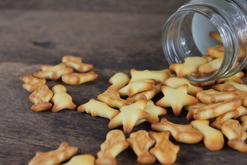 fresh homemade delicious cookie on wooden