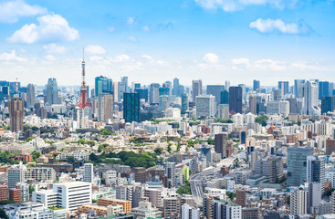 Fototapeta na wymiar 東京　青空と都市風景