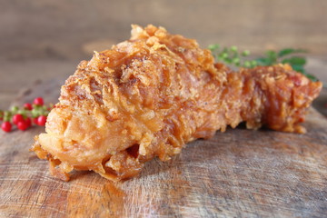 delicious fried chicken ready to eat