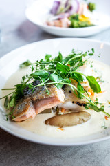 Andalusian fish, saffron with vegetables