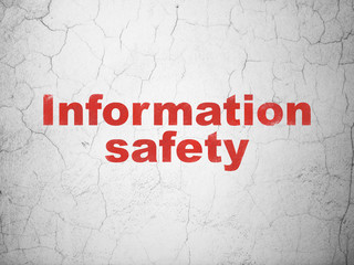 Privacy concept: Red Information Safety on textured concrete wall background