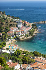 Fototapeta na wymiar Platja De l'Almadrava in Roses on Cape Creus Costa Brava Spain
