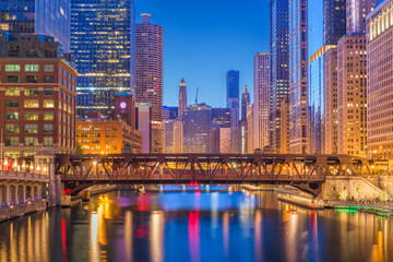 Chicago, Illinois, USA Cityscape - obrazy, fototapety, plakaty