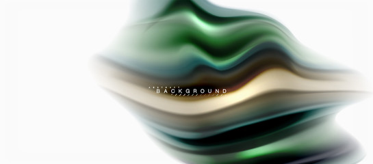 Fluid liquid mixing colors concept on light grey background, curve flow, trendy abstract layout template for business or technology presentation or web brochure cover, wallpaper