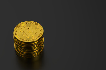 bitcoin on black background