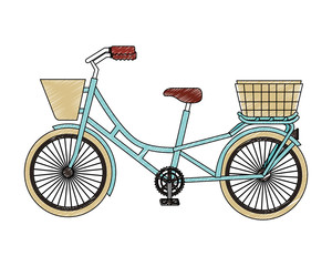 Fototapeta na wymiar classic bicycle with basket recreation