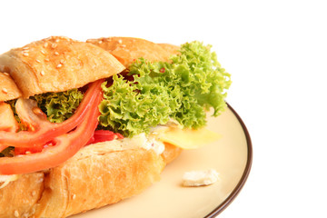 Croissant with vegetables