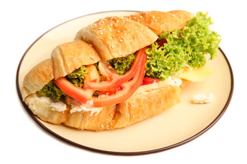 Croissant with vegetables