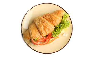 Croissant with vegetables