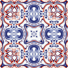 Colorful digital art, Oriental pattern, geometric texture, Mystical motif,  Abstract background, Fantastic design. 