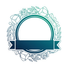 beautiful floral wreath and ribbon flowers decoration