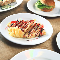 a host of delicious dishes on the table in the children's restau