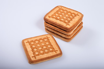 Several cookies isolated on white background