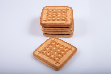 Several cookies isolated on white background