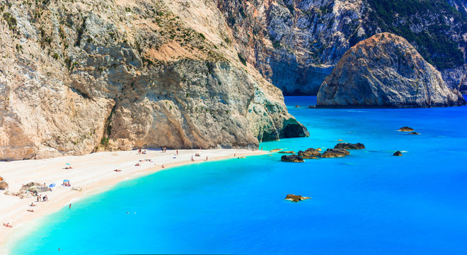 One of the most beautiful beaches of Greece- Porto Katsiki in Lefkada.Ionian islands