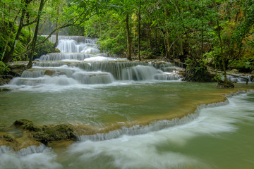 Beautiful waterfall In Kanchanaburi, Thailand