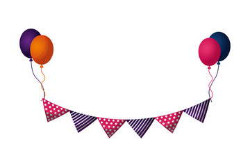 garlands hanging decorative with balloons helium