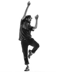 Young beautiful dancer posing in the studio