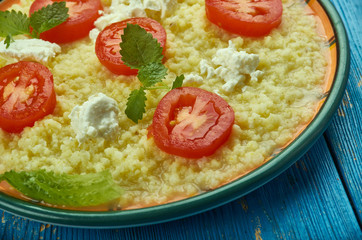 Millet risotto with pesto