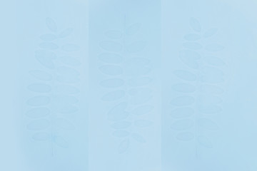 Leafprint on blue pastel background