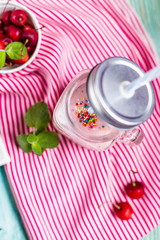 Fresh cherry smoothies