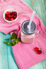 Fresh cherry smoothies