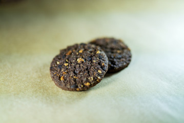 Fototapeta na wymiar diet cocoa and hazelnut cookies