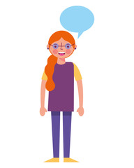 woman people character speech bubble