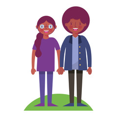 couple holding hands in the meadow