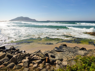 A view of Santinho beach from the south shore - Florianopolis, Brazil