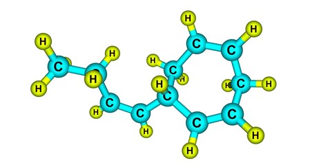 Ectocarpene molecular structure isolated on white