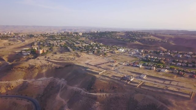 The city of Arad in Israel, 4k aerial footage
