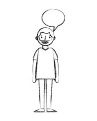 young man with beard and speech bubble avatar character
