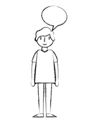 young man with speech bubble avatar character