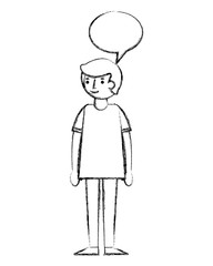 young man with speech bubble avatar character