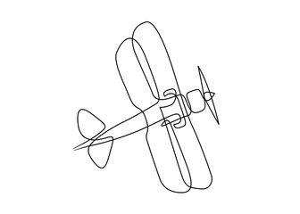 Continuous line drawing of jet plane © derplan13