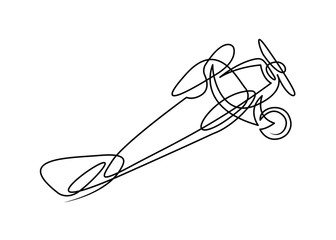 Continuous line drawing of jet plane © derplan13