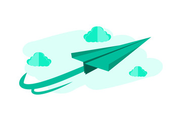 Cartoonist 3d Paper Plane Background illustration concept Design Vector