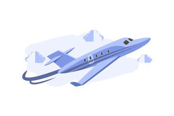 Cartoonist 3d Jet Plane Background illustration concept Design Vector