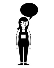 woman people character speech bubble