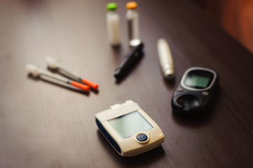 Blood sugar testing equipment.