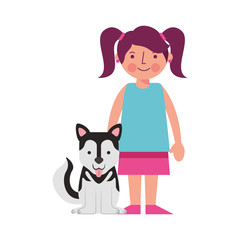 little girl with dog mascot avatar character