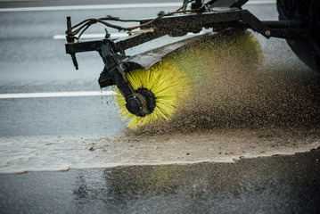 street sweeper machine cleaning the streets