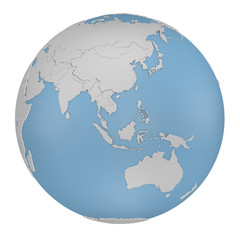 Earth globes isolated on white background. 3D Rendering