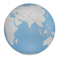 Earth globes isolated on white background. 3D Rendering