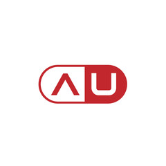 Initial Letter AU Logo Template Design