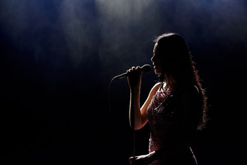 Singer woman on stage