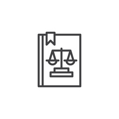 Law book outline icon. linear style sign for mobile concept and web design. Constitution Book simple line vector icon. Symbol, logo illustration. Pixel perfect vector graphics